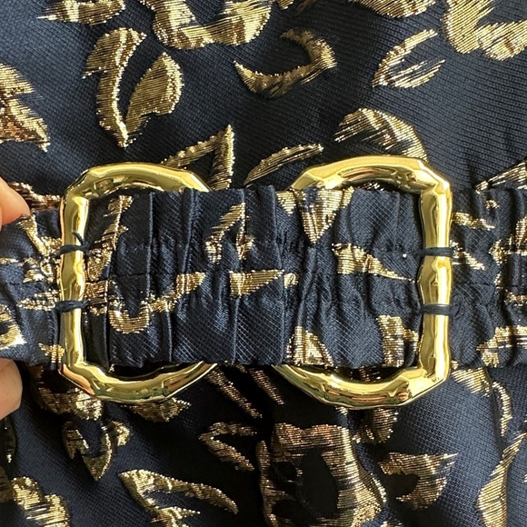 Lilly Pulitzer Navy Blue and Gold Floral Dress - Picture 8 of 10